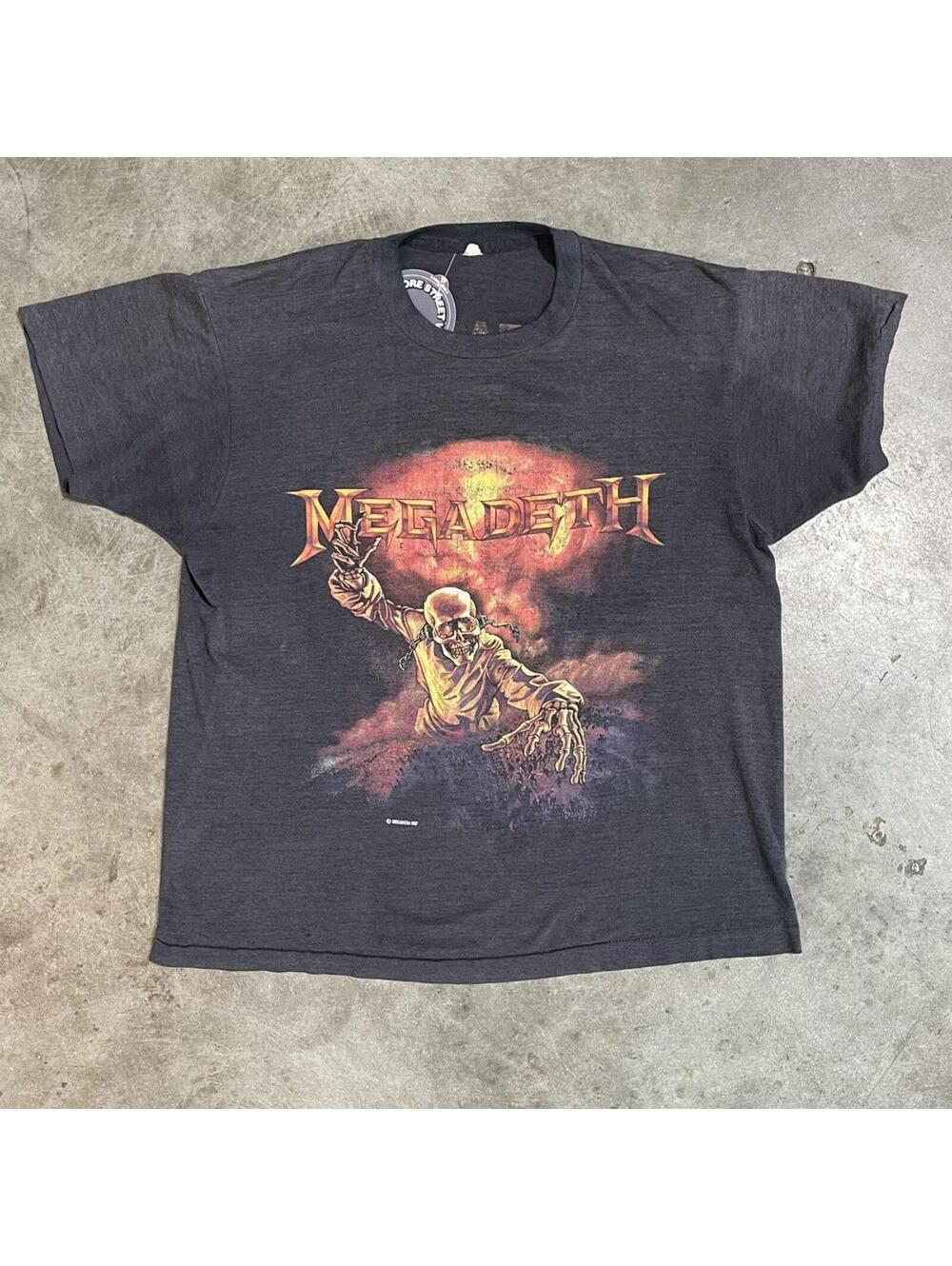 1987 Megadeth metal band tee 80s 50/50 21x25 tag large